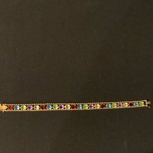 14k yellow gold multi gem bracelet